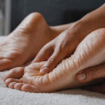 pessoa massageando um pé